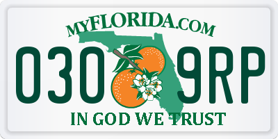 FL license plate 0309RP