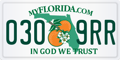FL license plate 0309RR