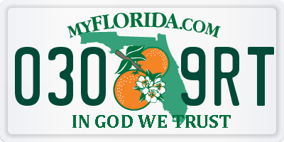 FL license plate 0309RT