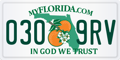 FL license plate 0309RV