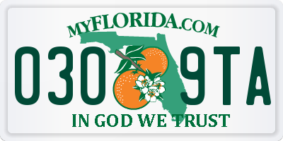 FL license plate 0309TA