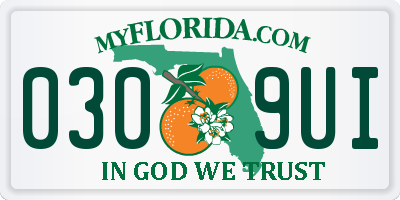 FL license plate 0309UI