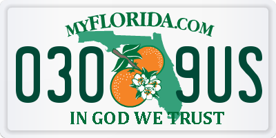 FL license plate 0309US