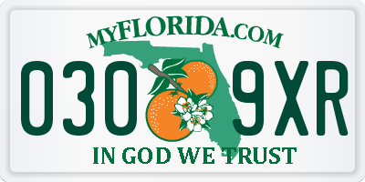 FL license plate 0309XR