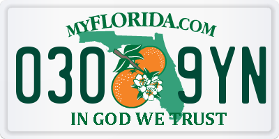 FL license plate 0309YN