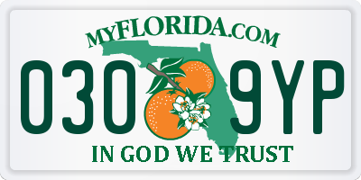 FL license plate 0309YP