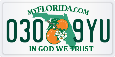 FL license plate 0309YU