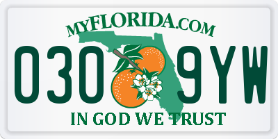 FL license plate 0309YW