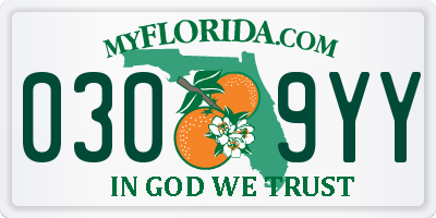 FL license plate 0309YY