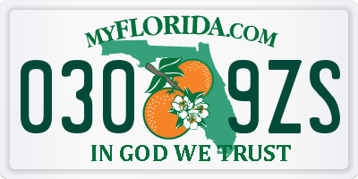 FL license plate 0309ZS
