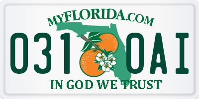 FL license plate 0310AI