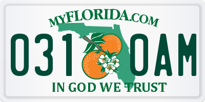 FL license plate 0310AM