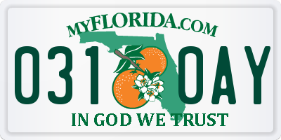 FL license plate 0310AY