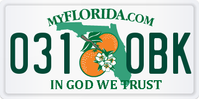 FL license plate 0310BK