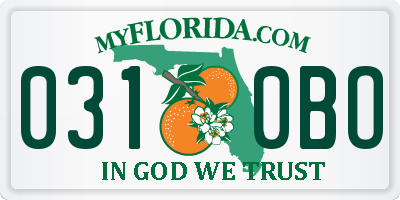 FL license plate 0310BO
