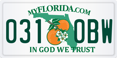 FL license plate 0310BW