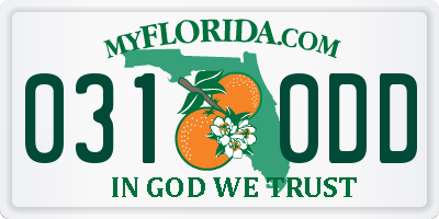FL license plate 0310DD