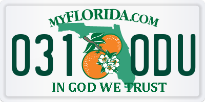 FL license plate 0310DU