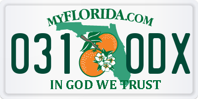 FL license plate 0310DX