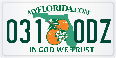 FL license plate 0310DZ