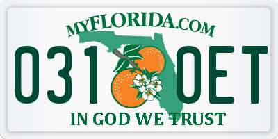 FL license plate 0310ET