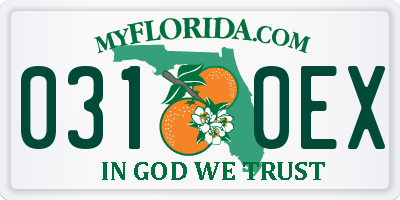 FL license plate 0310EX