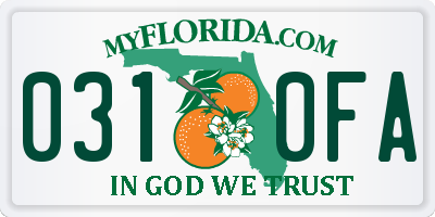 FL license plate 0310FA