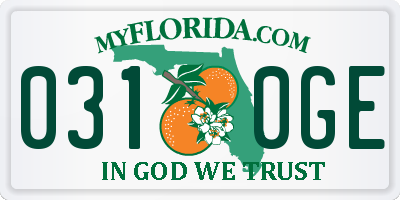 FL license plate 0310GE