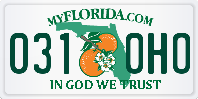 FL license plate 0310HO