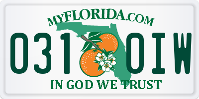 FL license plate 0310IW