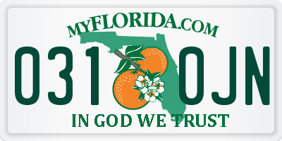 FL license plate 0310JN