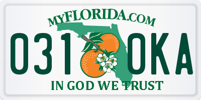 FL license plate 0310KA