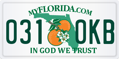 FL license plate 0310KB