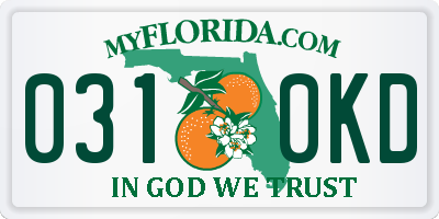 FL license plate 0310KD