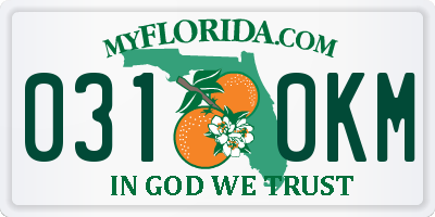 FL license plate 0310KM