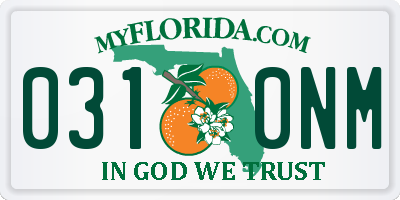 FL license plate 0310NM