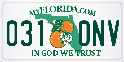FL license plate 0310NV