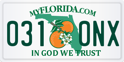 FL license plate 0310NX