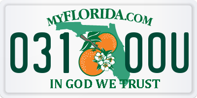 FL license plate 0310OU
