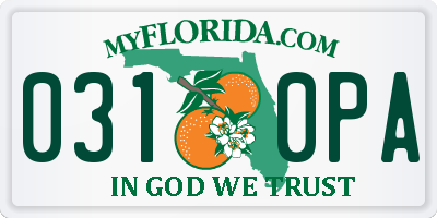 FL license plate 0310PA