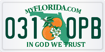 FL license plate 0310PB