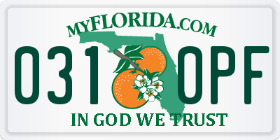 FL license plate 0310PF