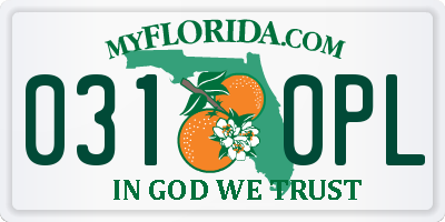 FL license plate 0310PL