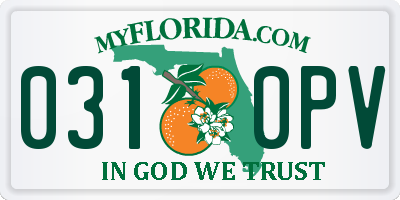 FL license plate 0310PV