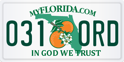 FL license plate 0310RD