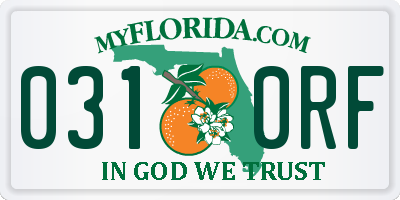 FL license plate 0310RF
