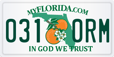 FL license plate 0310RM