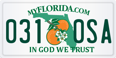 FL license plate 0310SA