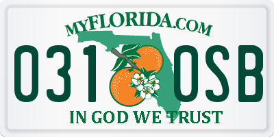 FL license plate 0310SB