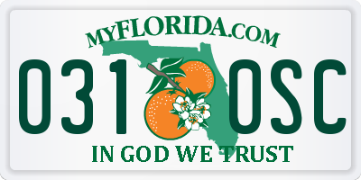 FL license plate 0310SC